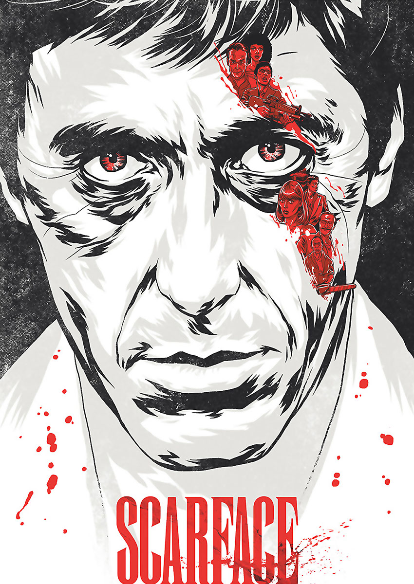 Scarface Art Canvas Print & Poster Wall Art - AI PRINT LAB